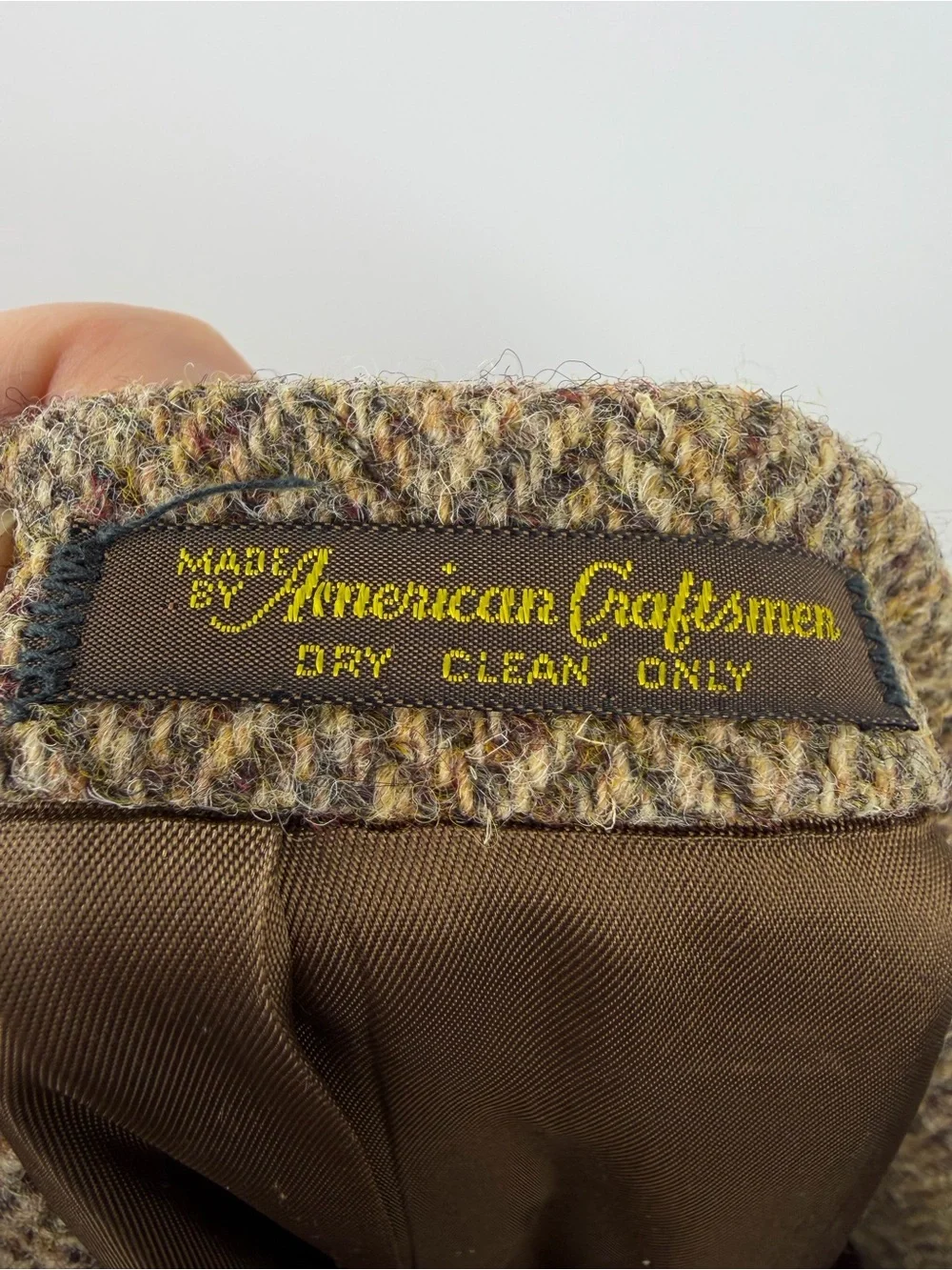 Vintage Harris Tweed Blazer Mens 42 Brown Herringbone Wool Sport Coat USA